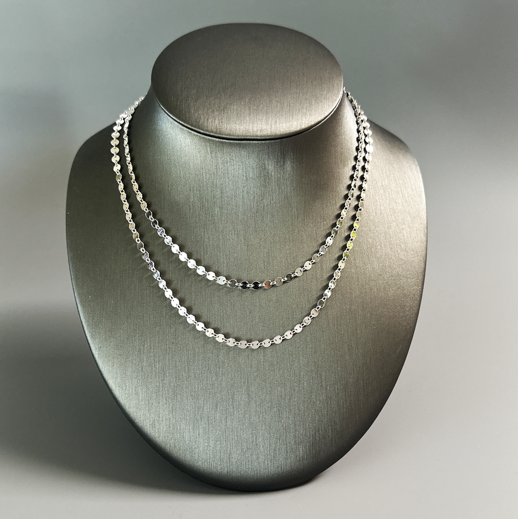 Chain, Small Disk in Shiny Sterling - Gloria Sawin  Fine Jewelry 