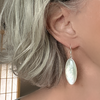 Earrings, Mother of Pearl Oval on Wires - Gloria Sawin  Fine Jewelry 