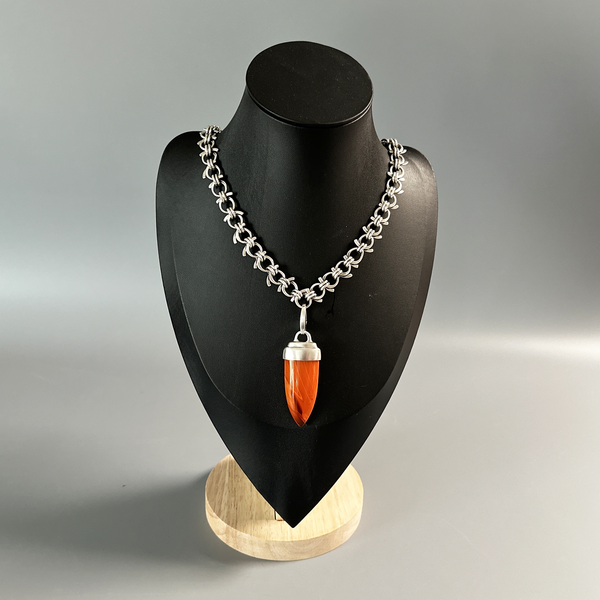 Pendant, Orange Rosarita Spear in Sterling - Gloria Sawin  Fine Jewelry 