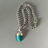 Pendant, Blue Tyrone Turquoise Point in Sterling - Gloria Sawin  Fine Jewelry 