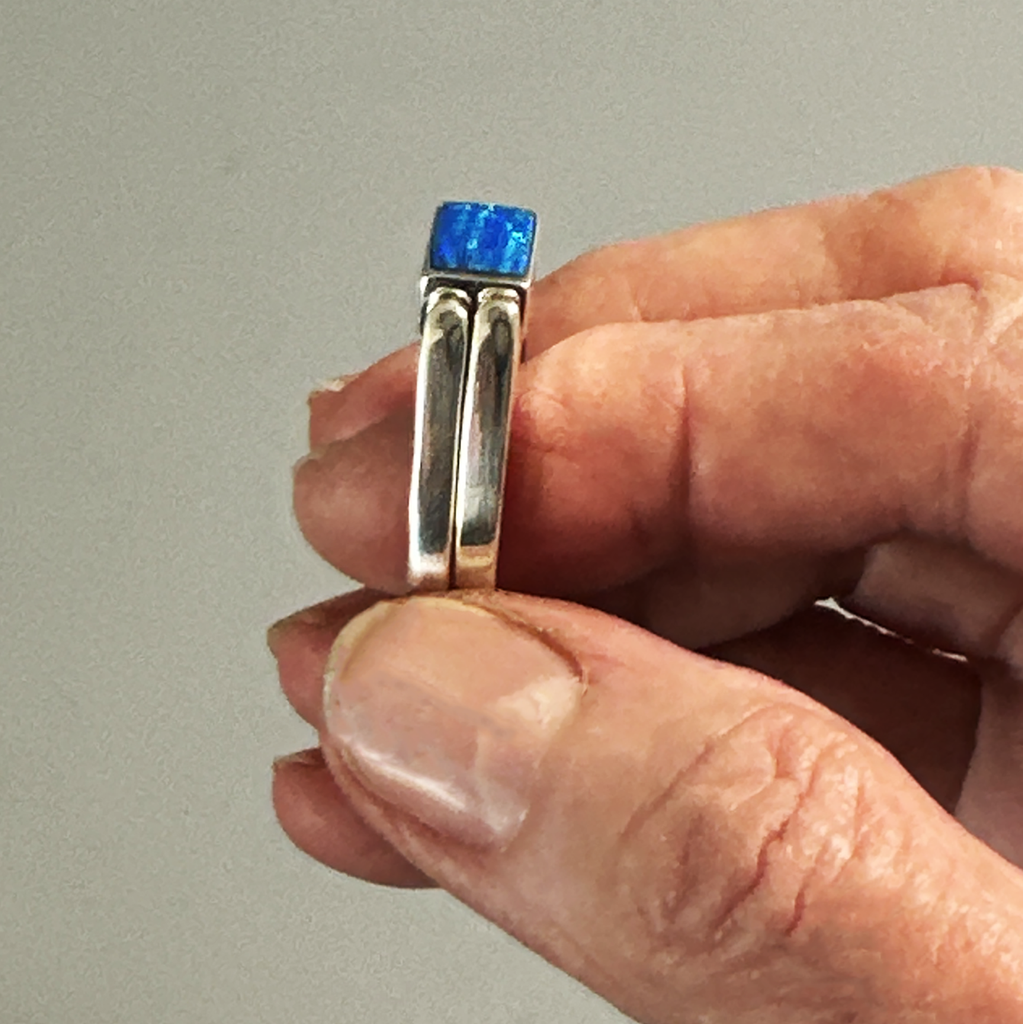 Reversible Rings, Small Rosarita-Opal in Sterling - Gloria Sawin  Fine Jewelry 