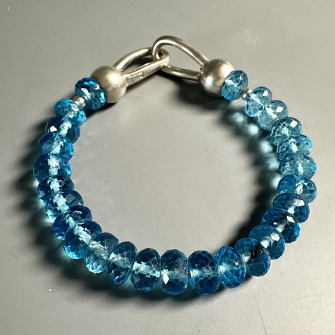 Bracelets, Blue Topaz  Beads in Sterling - Gloria Sawin  Fine Jewelry 