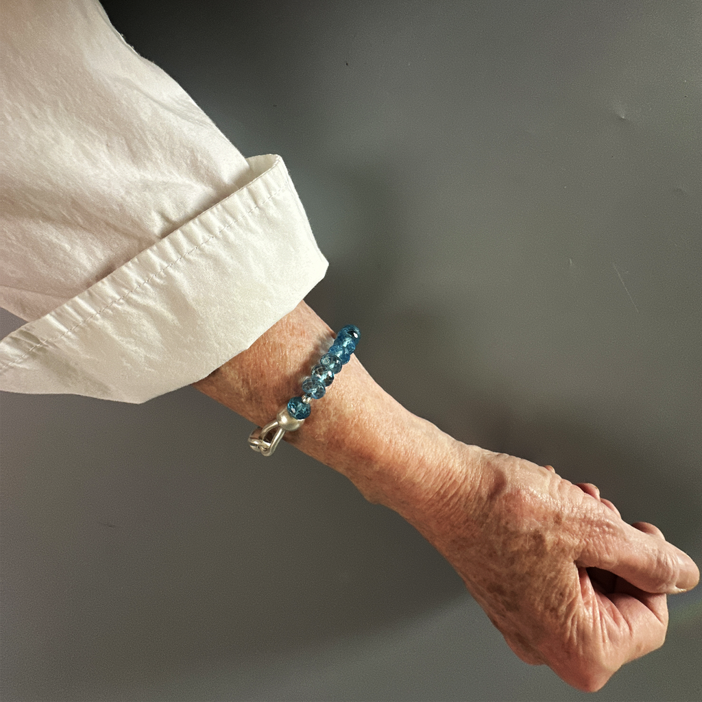 Bracelets, Blue Topaz  Beads in Sterling - Gloria Sawin  Fine Jewelry 