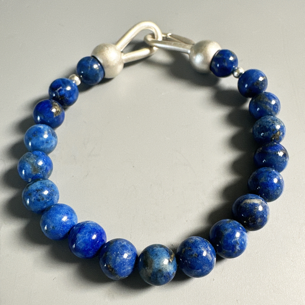 Bracelets, Lapis Beads in Sterling - Gloria Sawin  Fine Jewelry 