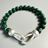 Bracelets, Malachite Beads in Sterling