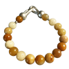 Bracelets, Yellow Jade Beads in Sterling