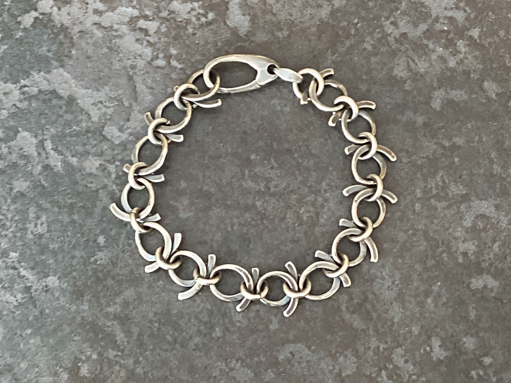 Chain, Wishbone Oxidized Bracelet in Sterling