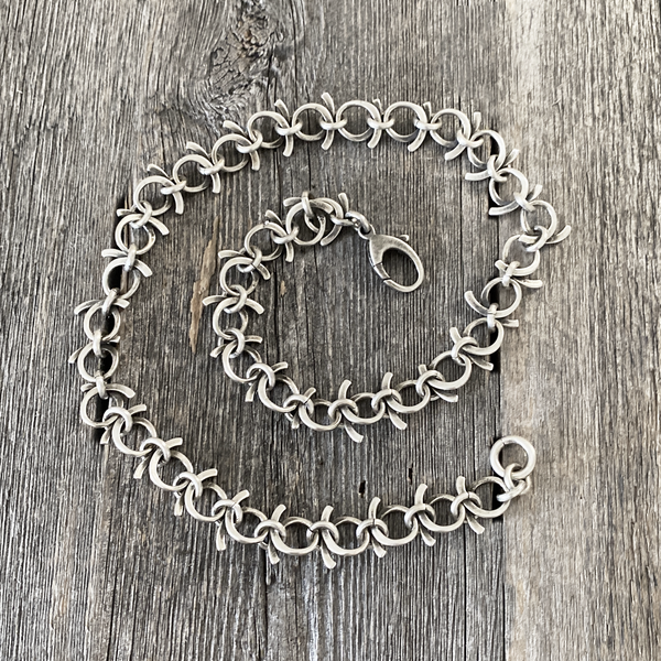 Chain, Wishbone Oxidized Sterling