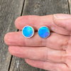 Earrings, Opal Studs in Sterling - Gloria Sawin  Fine Jewelry 