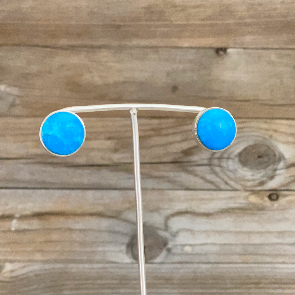 Earrings, Turquoise Studs in Sterling - Gloria Sawin  Fine Jewelry 