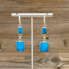 Earring, Turquoise Rectangles on Hoops - Gloria Sawin  Fine Jewelry 