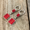 Earring, Rosarita Rectangles on Hoops - Gloria Sawin  Fine Jewelry 