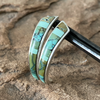 Earrings, Green Turquoise Inlay Half Hoop on posts in Sterling - Gloria Sawin  Fine Jewelry 