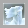 Earrings, Mother of Pearl Rectangle Drop on Sterling Hoops - Gloria Sawin  Fine Jewelry 
