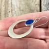 Earring, Lapis Hoop on Sterling Wires - Gloria Sawin  Fine Jewelry 