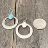 Earring, Turquoise Hoop Cab on French Wires in Sterling - Gloria Sawin  Fine Jewelry 