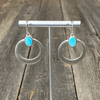 Earring, Turquoise Hoop Cab on French Wires in Sterling - Gloria Sawin  Fine Jewelry 