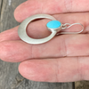 Earring, Turquoise Hoop Cab on French Wires in Sterling - Gloria Sawin  Fine Jewelry 