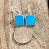 Earring, Turquoise Rectangle on Hoops - Gloria Sawin  Fine Jewelry 