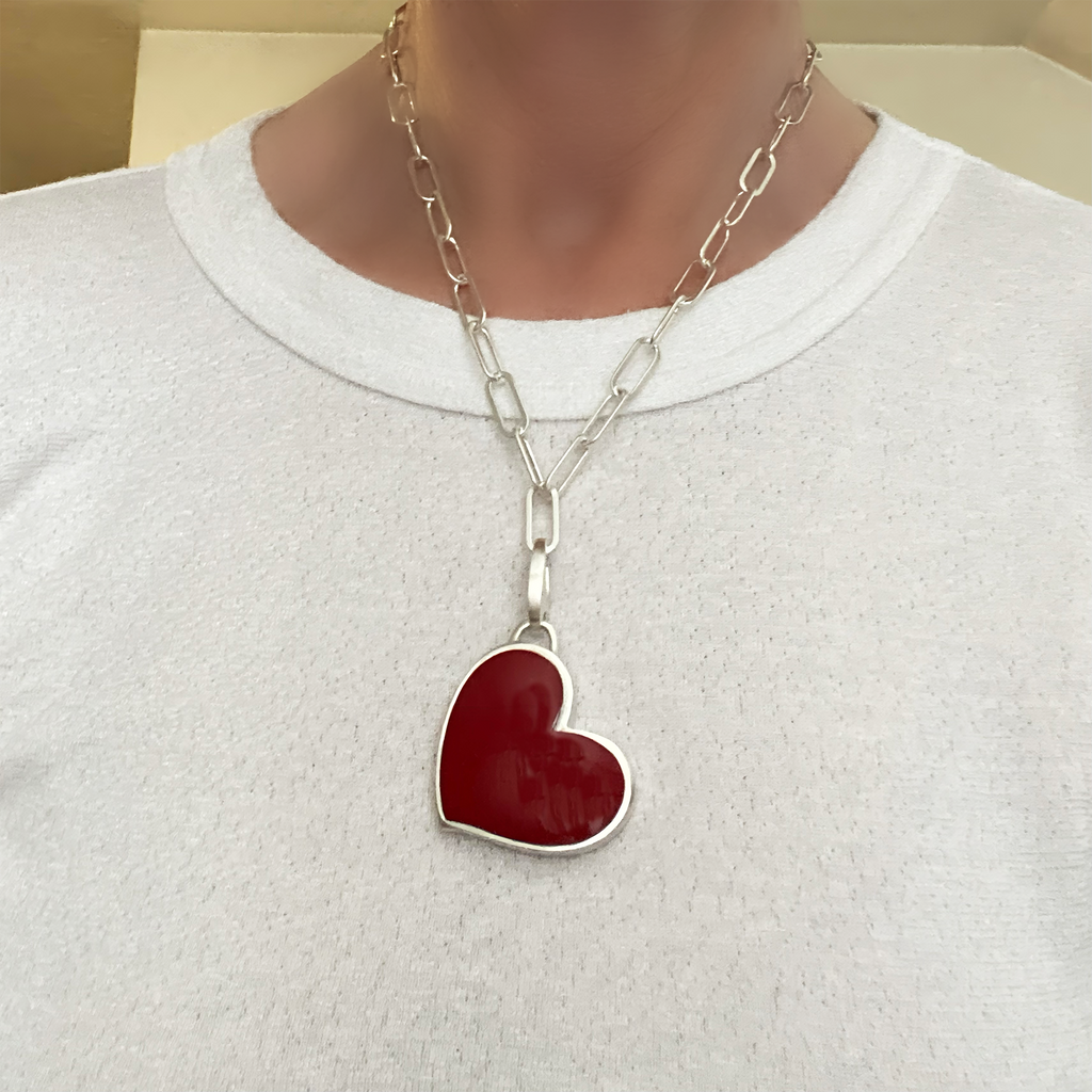 Pendant, Rosarita Heart Large in Sterling - Gloria Sawin  Fine Jewelry 