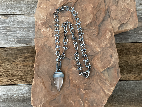 Pendant, Quartz Crystal Point in Sterling - Gloria Sawin  Fine Jewelry 