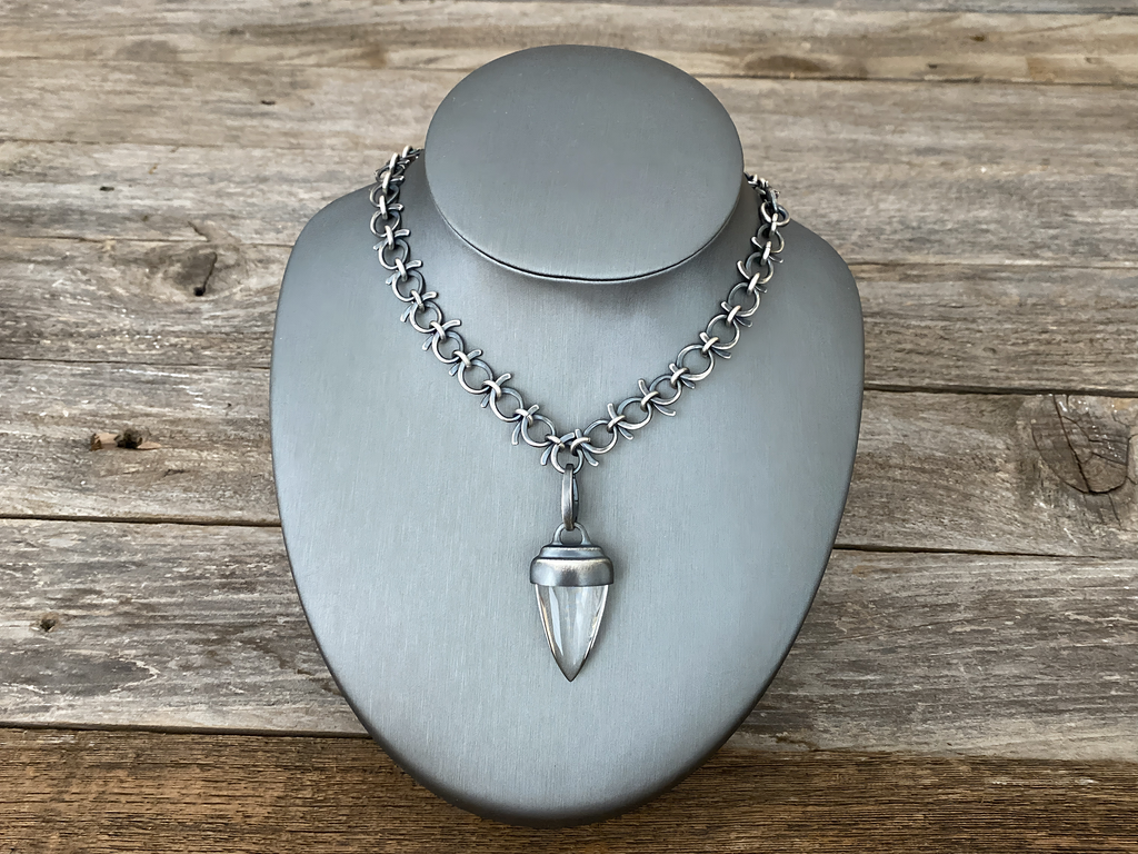 Pendant, Quartz Crystal Point in Sterling - Gloria Sawin  Fine Jewelry 