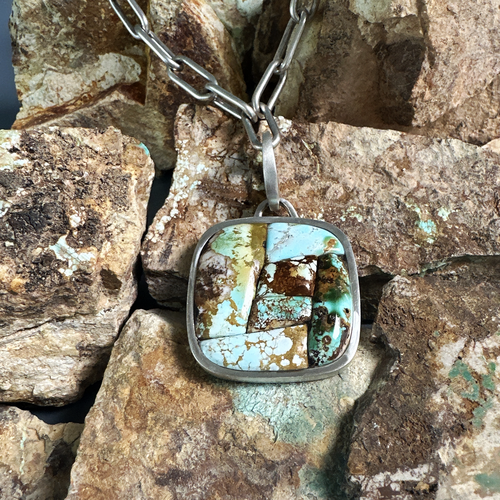 Cerrillos Hills Turquoise Corn Inlay Pendant